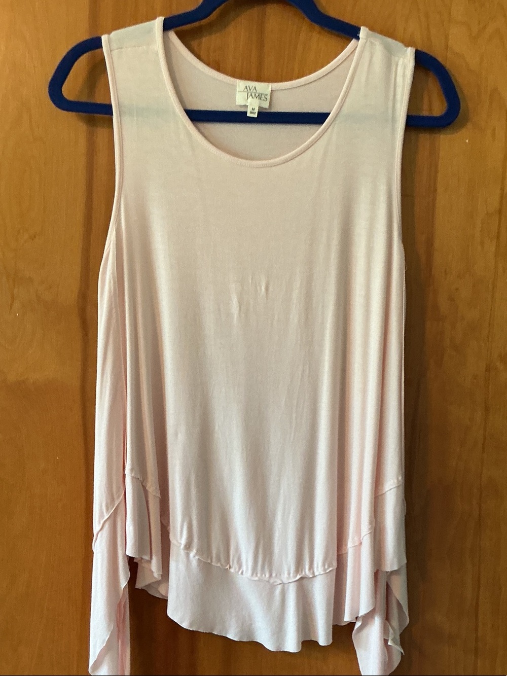 AVA & JAMES Pale Pink Layered Swing Tank Top - Women's Sleeveless Tunic